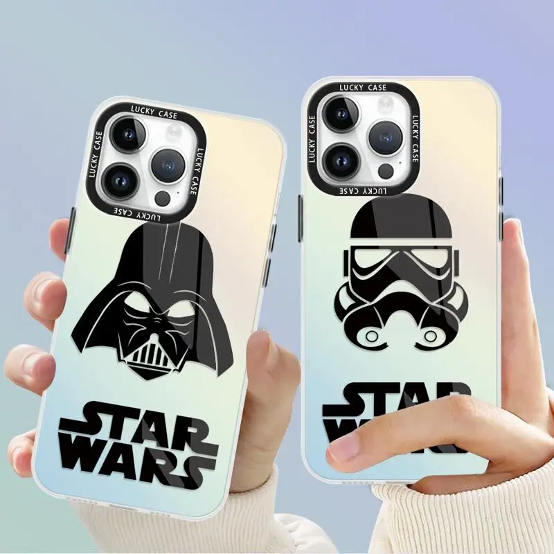 StarWars Hero Phone Case For Apple iPhone 15 11 13 14 Pro Max 12 14 Plus 14Pro Matte Gradient Color Laser Coque