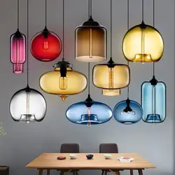 New American industrial Style Glass Pendant Lamp Bar loft Hanging Lights For Dining Room Kitchen Restaurant Suspension Luminaire