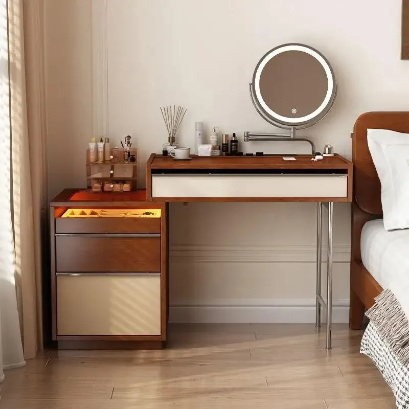 Solid wood dresser chest integrated small apartment bedroom bedside cosmetic cabinet antique new storage