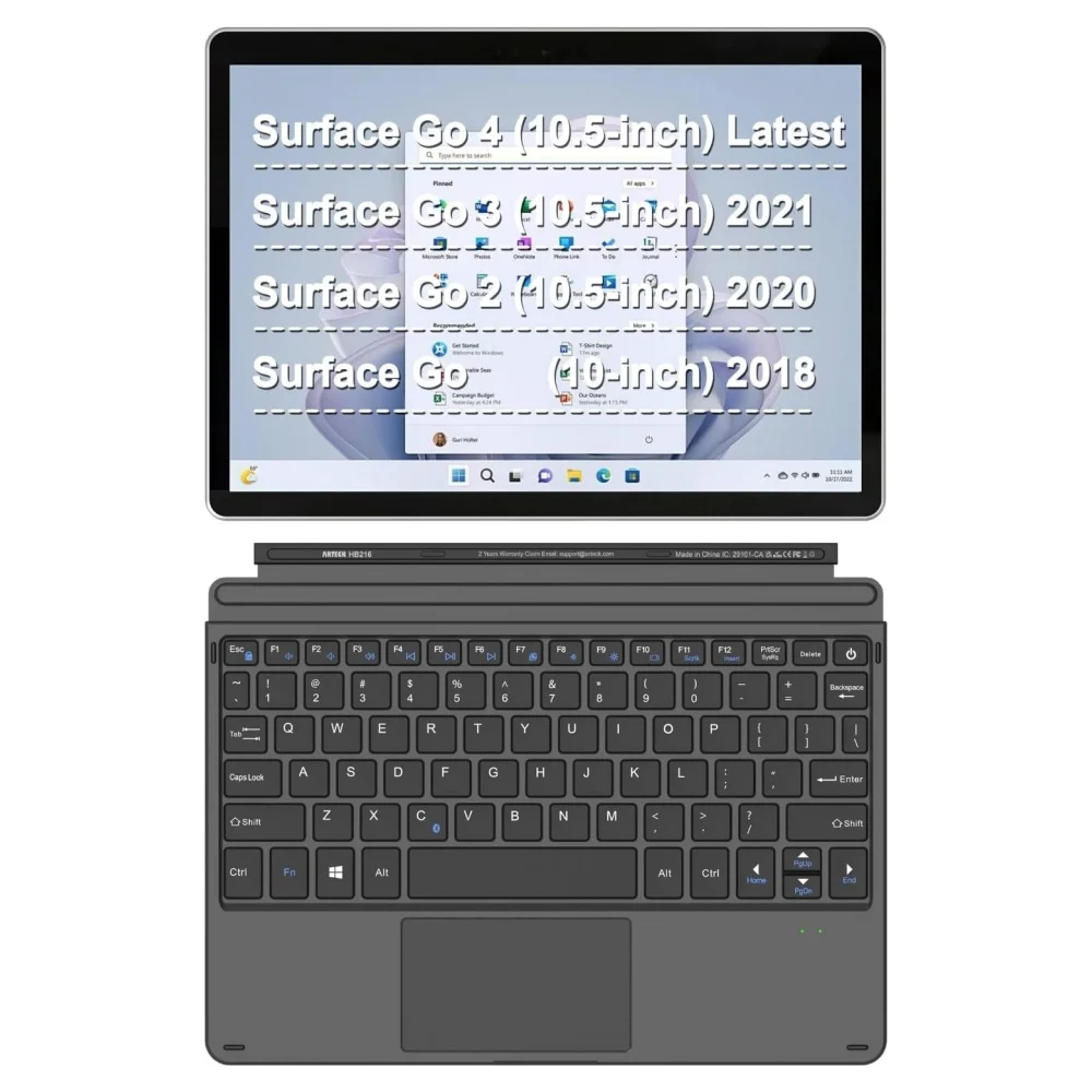 

Touchpadf Keyboard for Microsoft Surface Go Go2 Go3 Go4 Ultra-Slim Portable Bluetooth Wireless Magnetic Keyboards Teclado Case