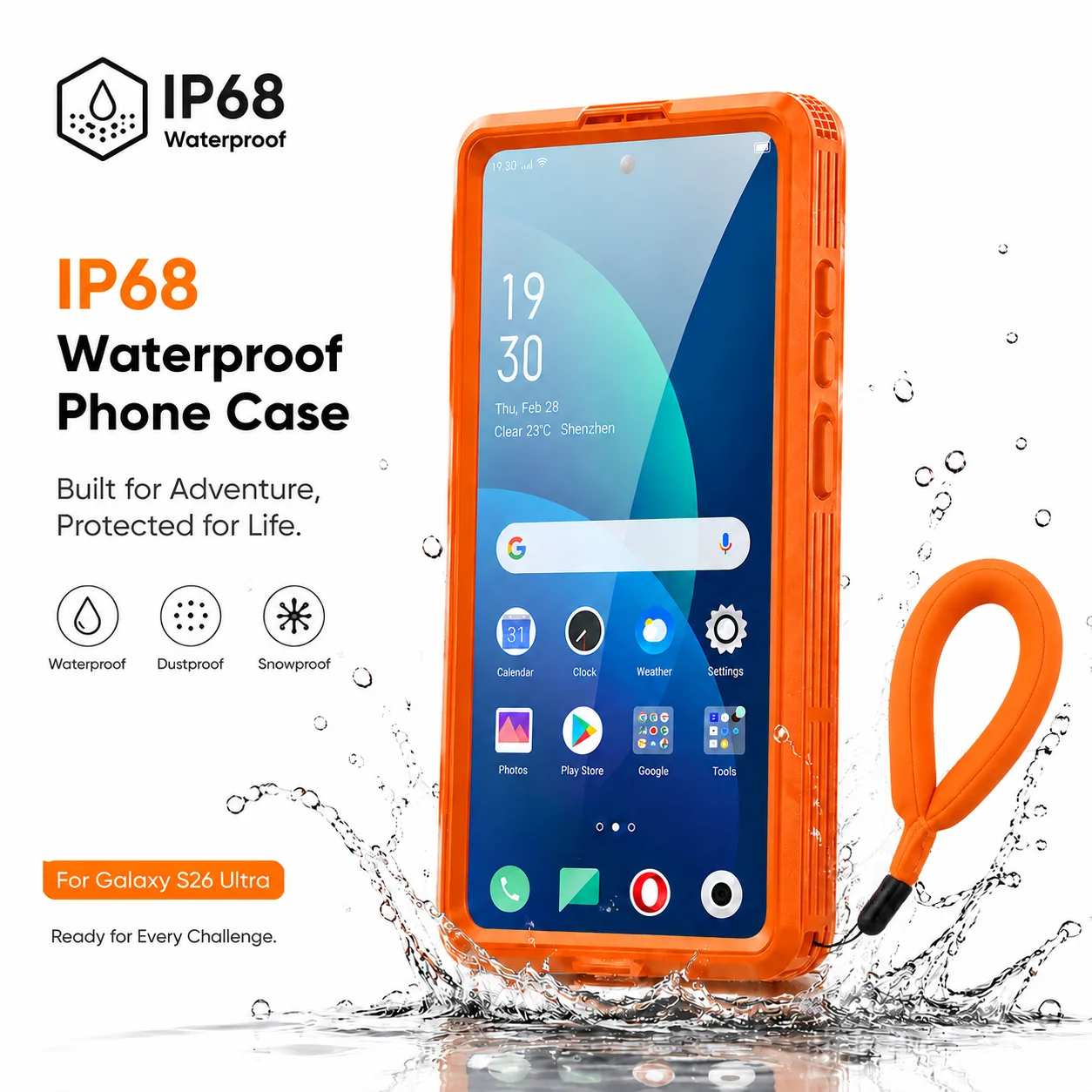 IP68 Wasserdichte Handyhülle, Geeignet für Samsung Galaxy S26 Ultra S25 S24 Serie, mit Schwimmring, Berührungsempfindlich, Rundum-Schutz – Detail 2