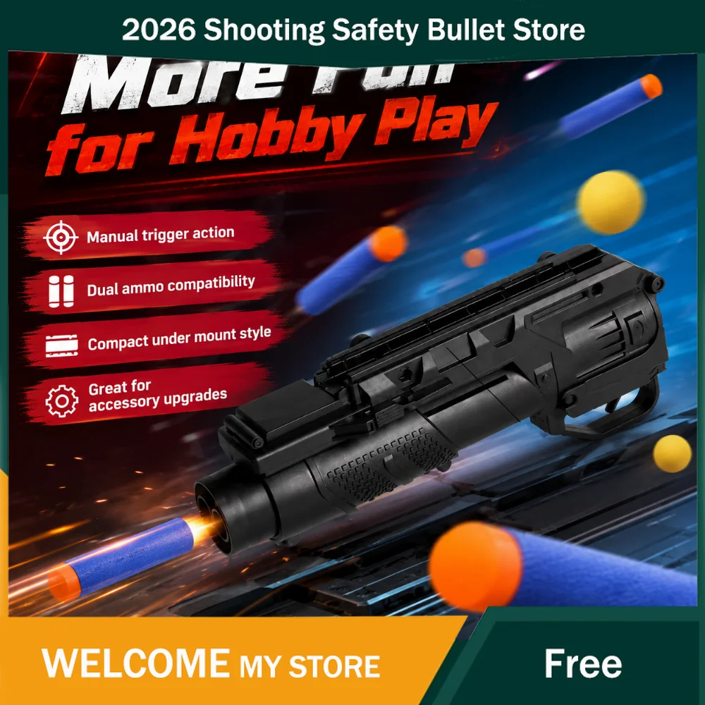 Black Plastic Under Mount Foam Dart Launcher Dual Shooting Modes Easy Trigger Operation Hobby Toy Custom Parts
