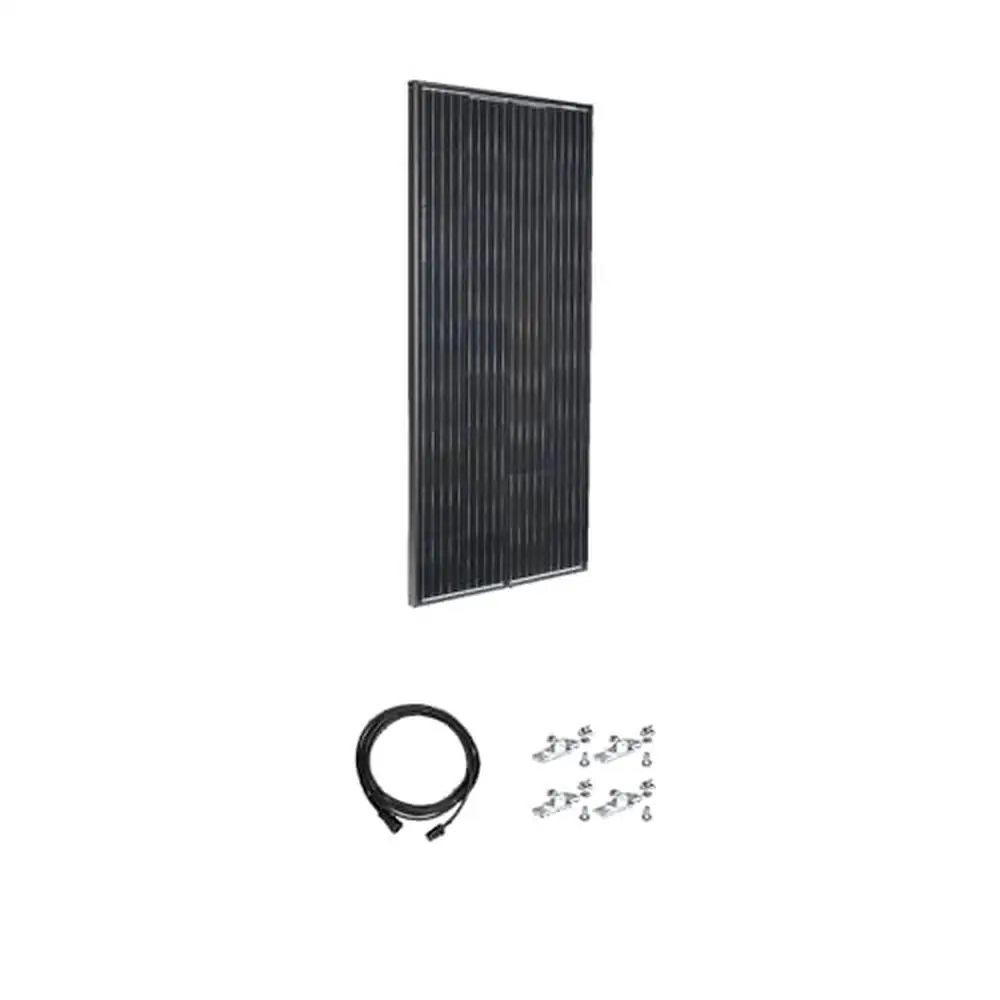 

190W Legacy Black Solar Expansion Kit Set 4 Mounting Feet ATP Wiring High Efficiency Plug-in Connector Silicon Glass Aluminum