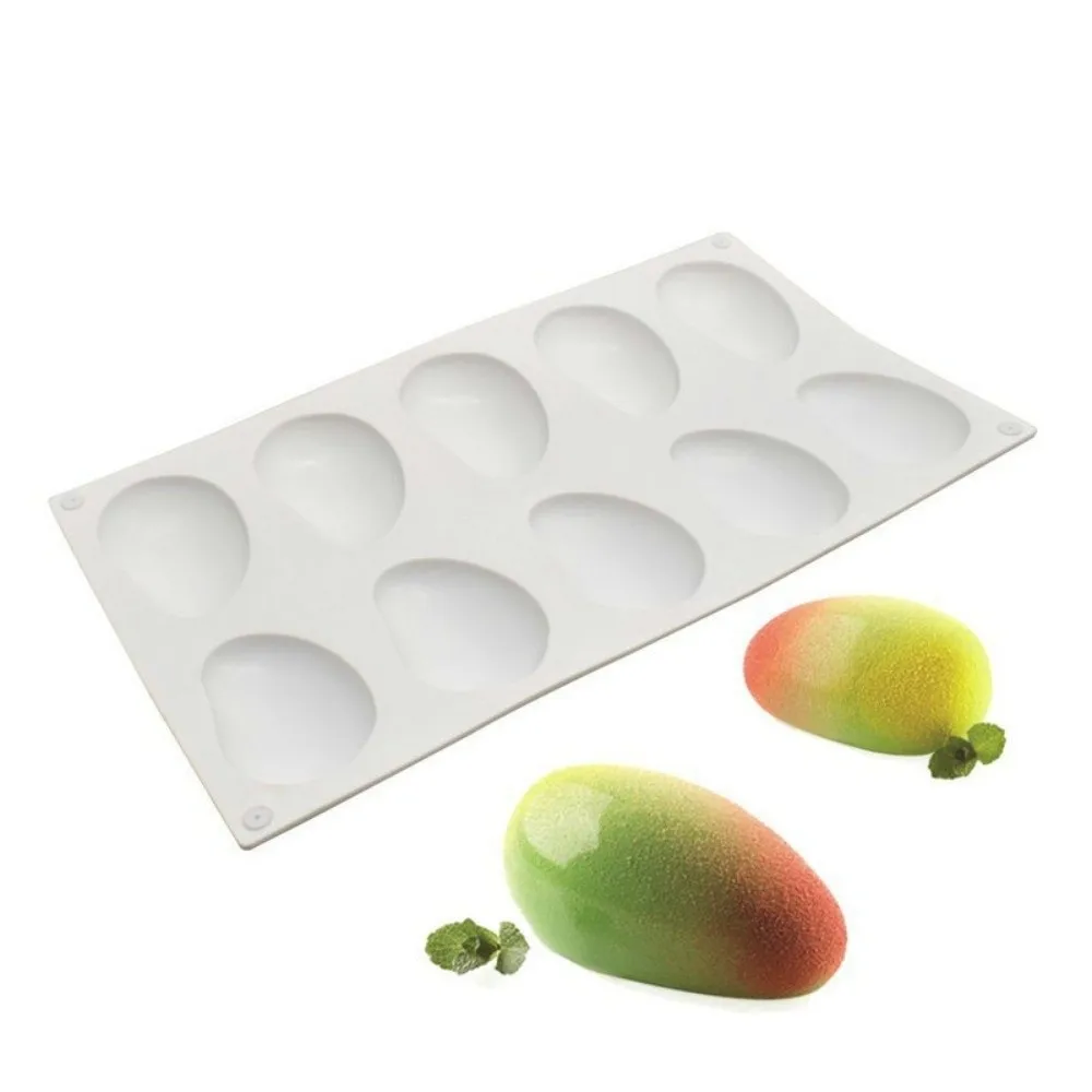 Durable 10-Cavity Silicone Mango Mold Reusable Heat-Resistant Fruit Molds Easy to Clean Easy to Remove Baking Mold Cake Making