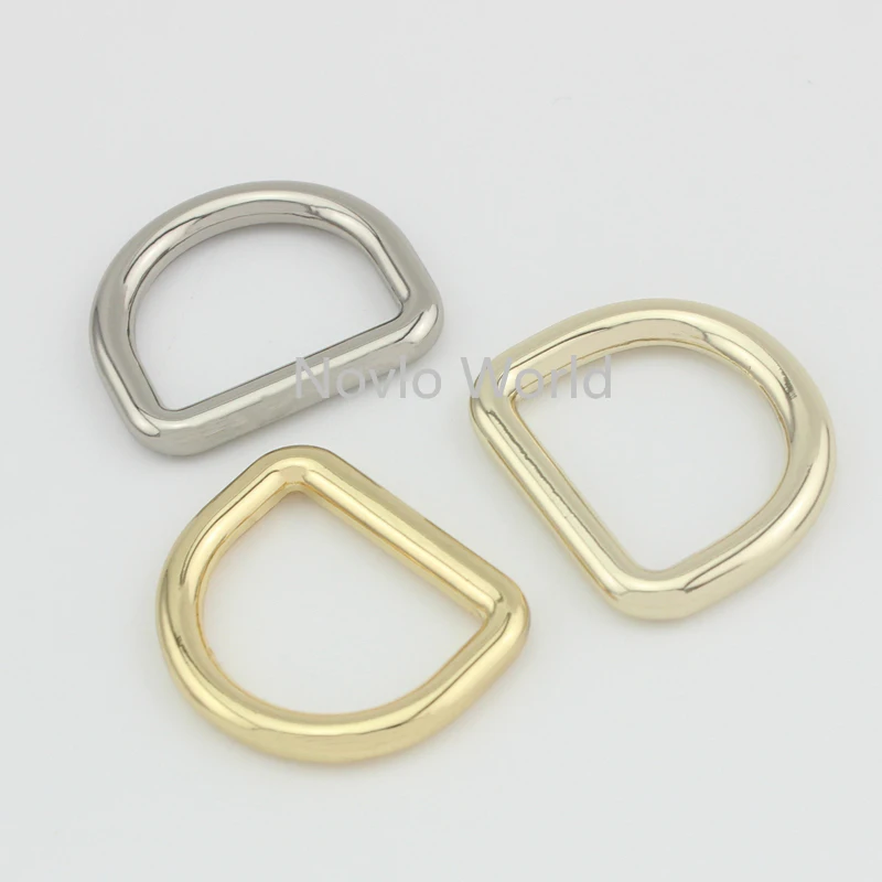 20-100pcs 6 colors 25*19.9mm 1 Inch metal D ring die casting buckles ladies bag handbag Dee rings hardware