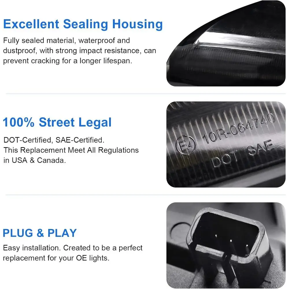 Sequential Amber Turn Signals & White Puddle Lights for 2009-2018 RAM 1500, 2010-2018 2500/3500 LED Side Mirror Replacement