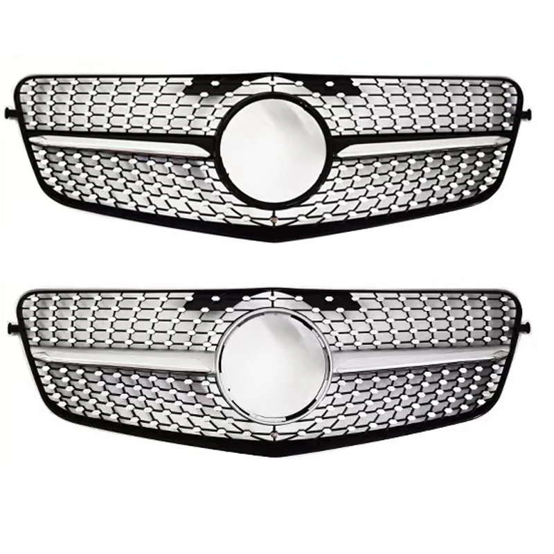 

Factory Sales Diamond Style Glossy Black and Silver Color Car Front Upper Grille Grill for Mercedes Benz C-Class W212 2009-2013
