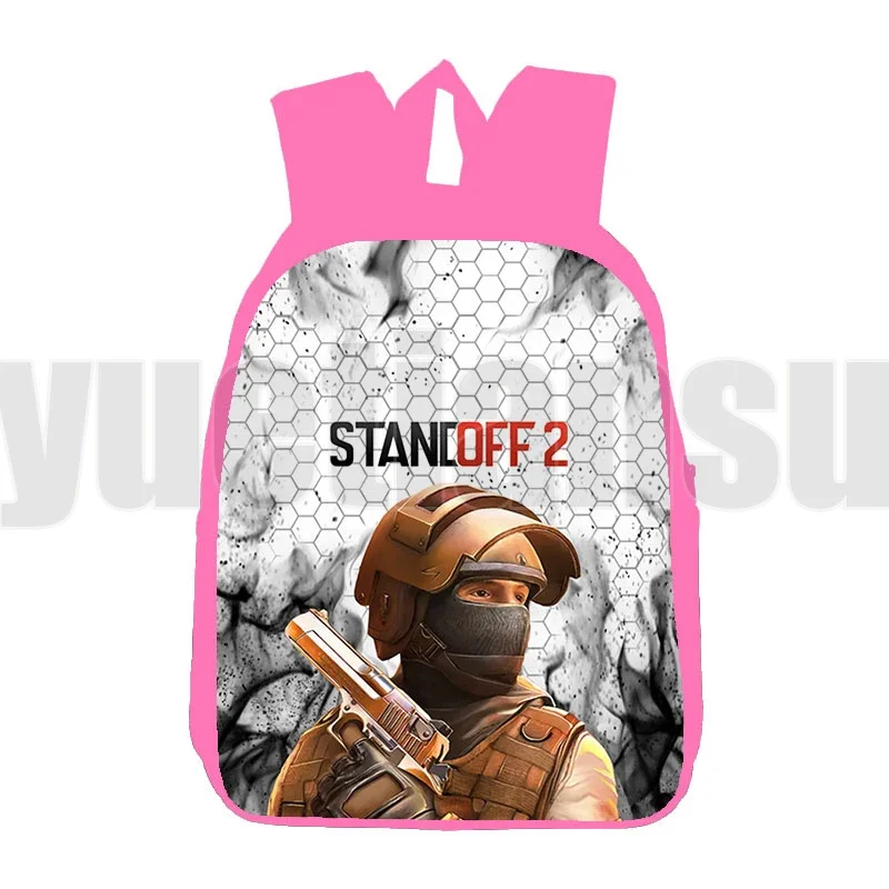 Competitive Games Standoff 2 3D Print Backpacks Large Capacity 12/16 Inch Canvas Bag for Women Boys Girls Cartoon Preppy Bookbag