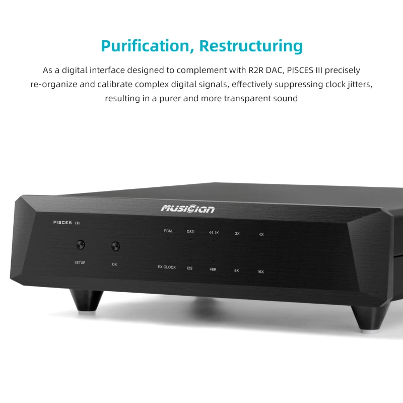 MUSICIAN PISCES III HIFI Digital Interface I2S Accurate FEMTO Clock TOCX ARM STM32F446 24Bit 768KHZ DSD512 USB Interface PISCES3