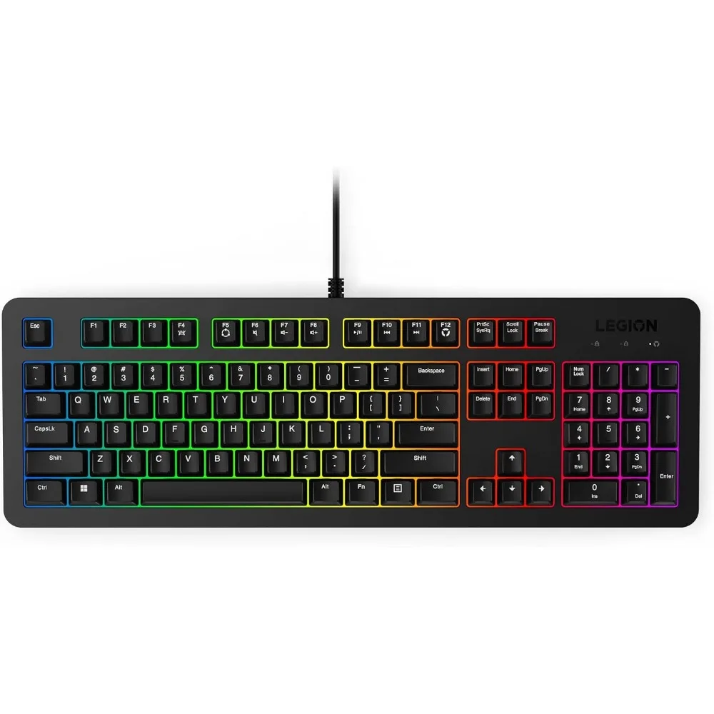 Wired Gaming Keyboard - Fast Response, Tactile Keys, Quiet Switches, Silent, RGB Illumination - Water Resistant, Compact