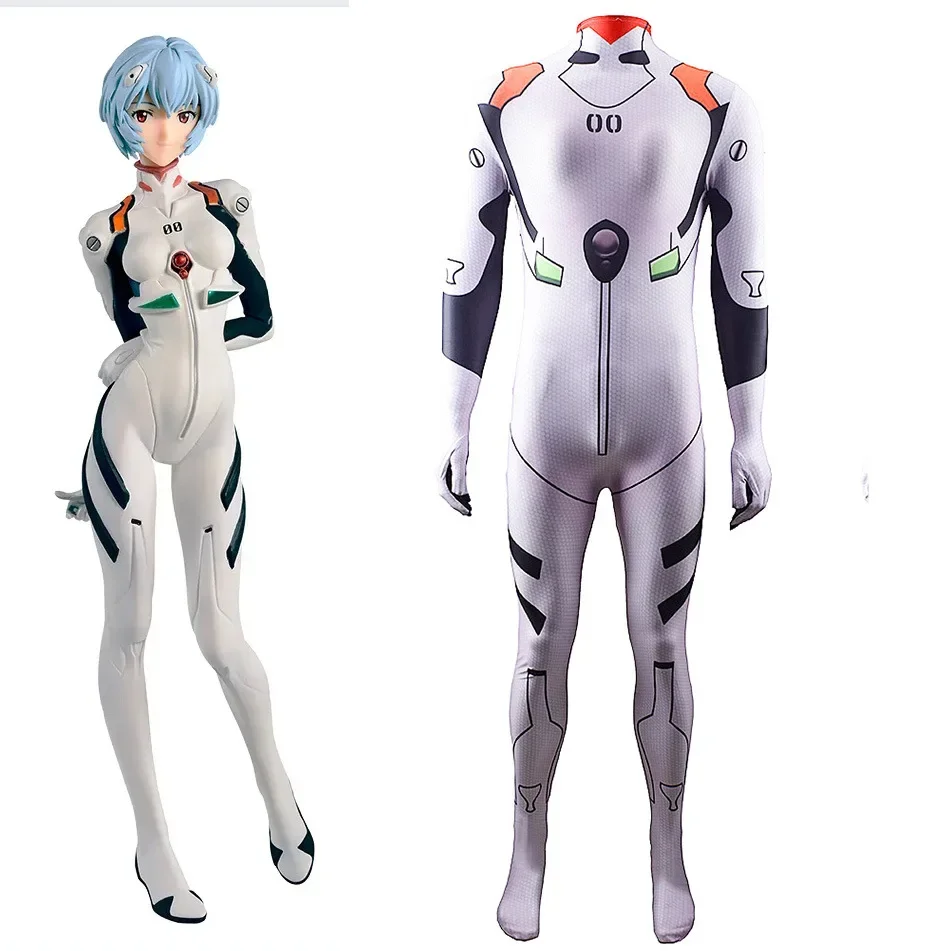

Anime EVA REI Ayanami Rei Costume Cosplay Spandex Halloween Costume Ayanami Rei Superhero Zentai Bodysuit for Adult/Kids
