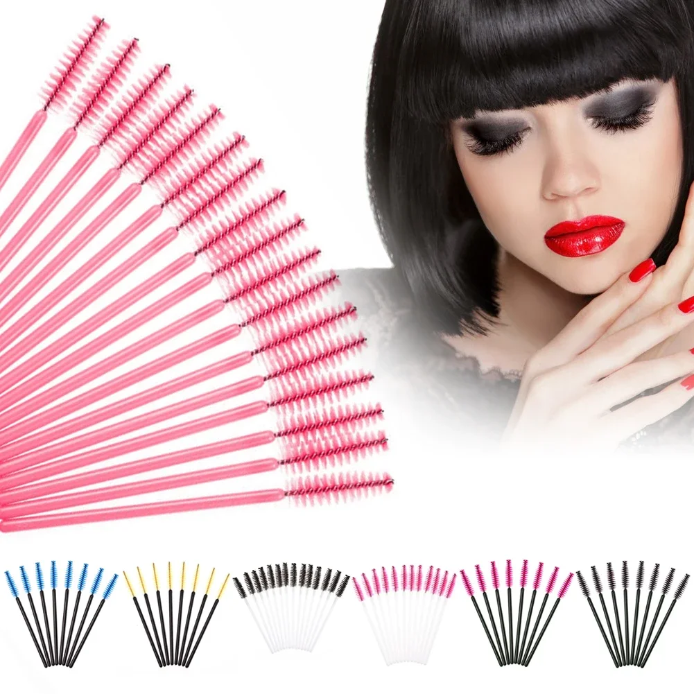 Brosse de maquillage pour cils, baguettes de Mascara jetables, applicateur, brosse cosmétique, outils d'extension de maquillage, 50 pièces