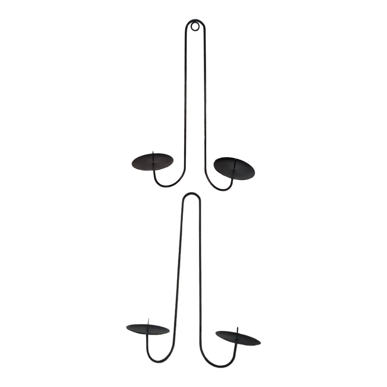 Aplique de vela de hierro, candelabro de montaje en pared moderno, decoración de pared negra para comedor, dormitorio, chimenea, sala de estar, granja
