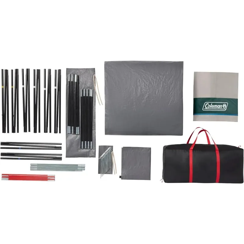 خيمة مقاومة للطقس تتسع لـ 12 شخصًا مع شرفة مطر وشاشة، تستوعب 4 منافذ كوين، خيمة عائلية مميزة بالألوان #6