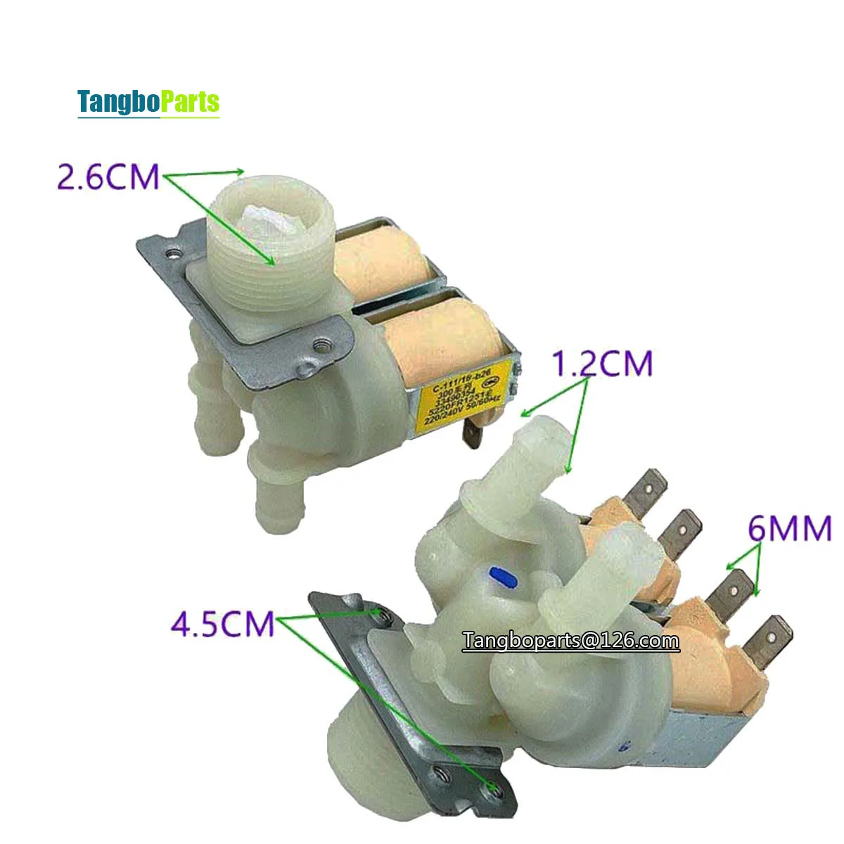 Washing Machine DC62-00024F 5220FR1251E Water Inlet Valve For Samsung Drum Washing Machine WF-C863 WF-C963AR R1065S Replacement