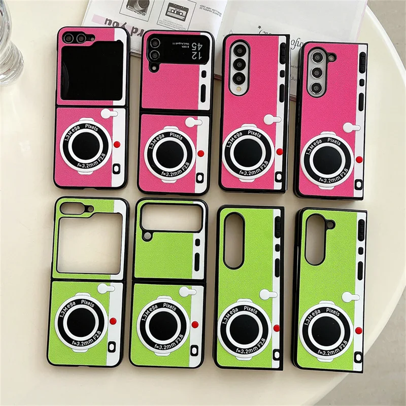 

Creative Camera Phone Case for Samsung Galaxy Z Flip Z Fold 7 6 5 4 Protective Back Cover for ZFold7 ZFlip7 Case Shell