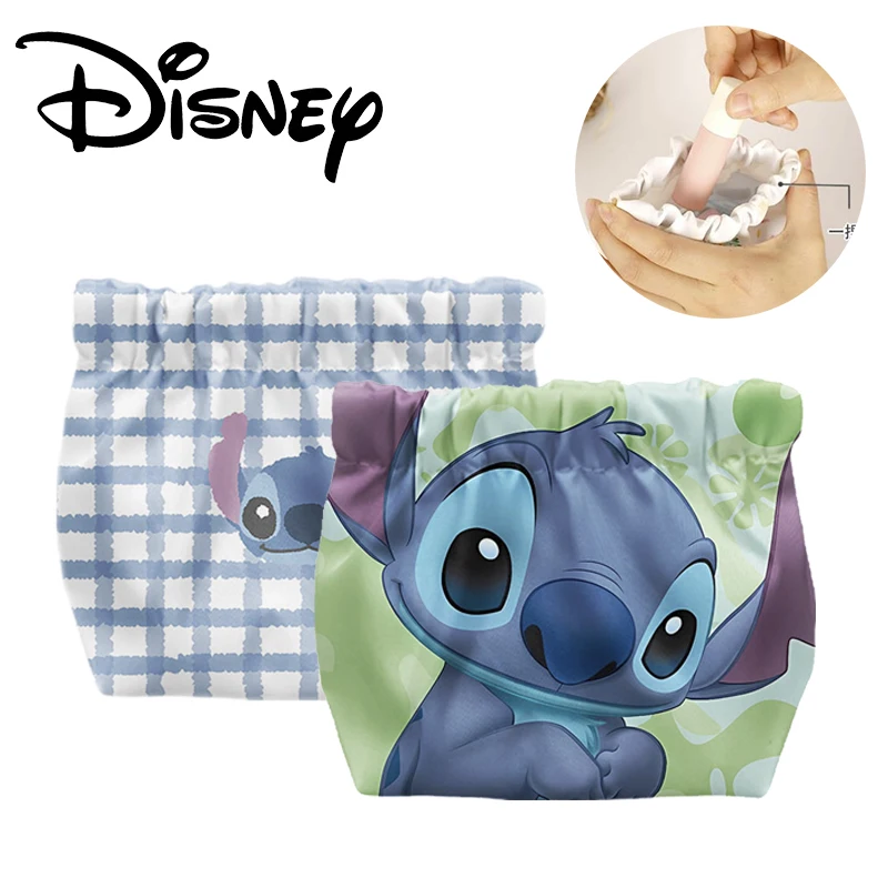 

Disney Coin Purse Cartoon Lilo & Stitch Series Mini Cosmetic Bag Angel Print Lipstick Storage Bag Women's Magnetic Wallet