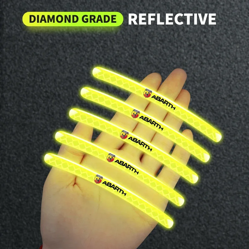 5/10/15/20Pcs Car Motorcycle Wheel Reflective Strips Colorful Hub Stickers For Abbas Abarth Punto 124/125/500 Stilo Ducato Car