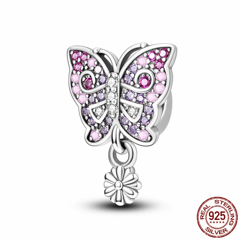 

This S925 sterling silver butterfly charm and bead bracelet is an original, handmade jewelry gift for women.