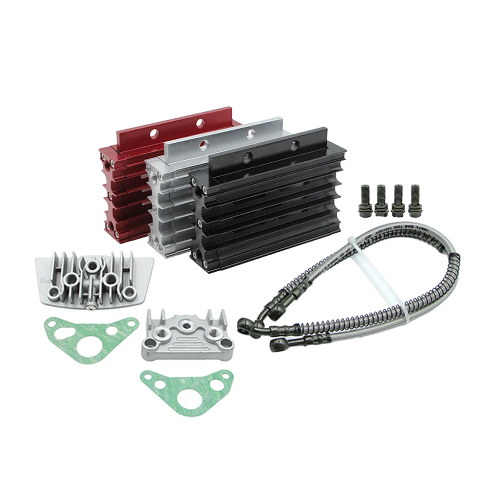 Motocycle Oil Cooler Kit CNC Aluminium Radiator Adapter Engine Cylinder Cover For 50 110cc 125cc Pit Dirt Bike Motocross Cooling