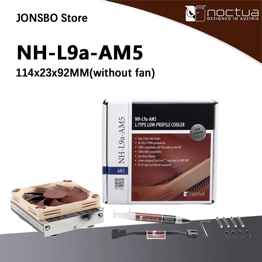 Noctua NH-L9a-AM5 92mm Fan AM5/AMD Platform CPU Cooler 37mm Height NH-L9a-AM5 Tower Radiator 6 Years Warranty