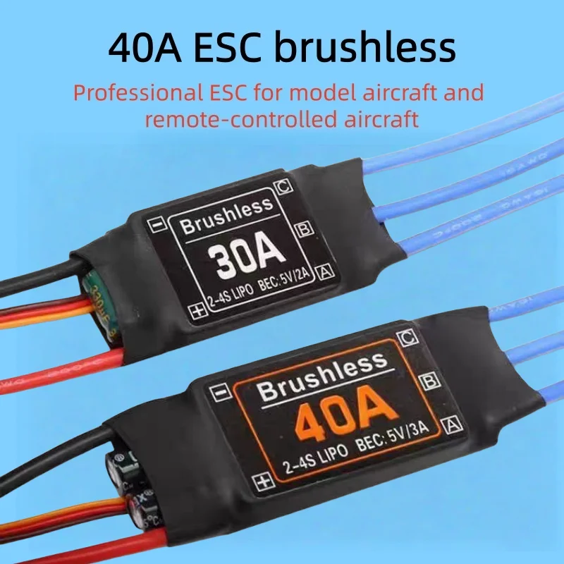 30A/40A ESC bürstenloser elektronischer Geschwindigkeitsregler 2-4S mit 5V3A UBEC für RC FPV Quadcopter Starrflügelmodellflugzeuge