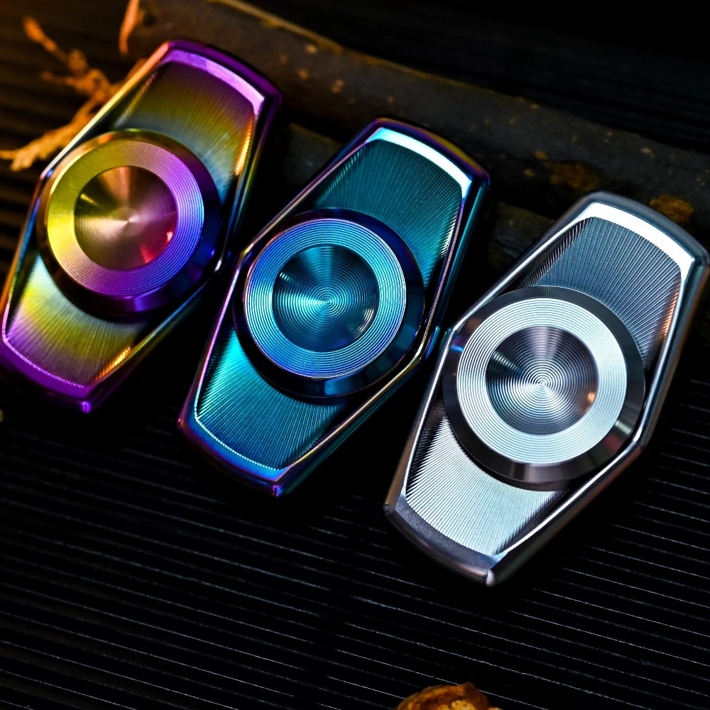 HeEDC Light Boat CNC Twin Leaf Mechanical Metal Attack Speed ​​Hand Feel Fingertip Spinner Desktop Decompression Toy
