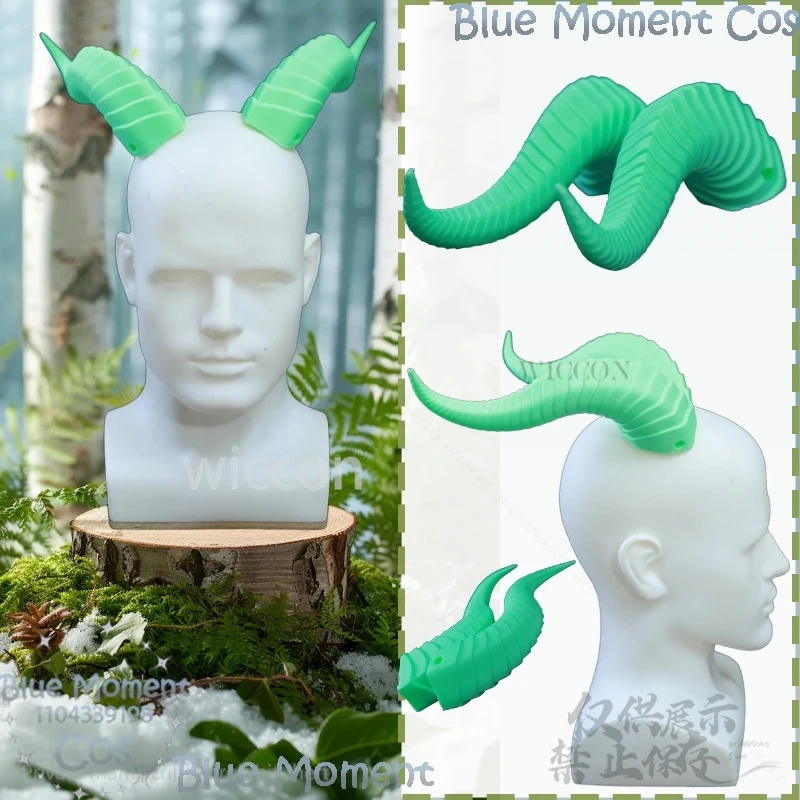 

3DCos Prop Dragon Horns Fantasy Creatures Cosplay Anime Furry Headwear Halloween Christmas Fancy Party Green Outfit Customized