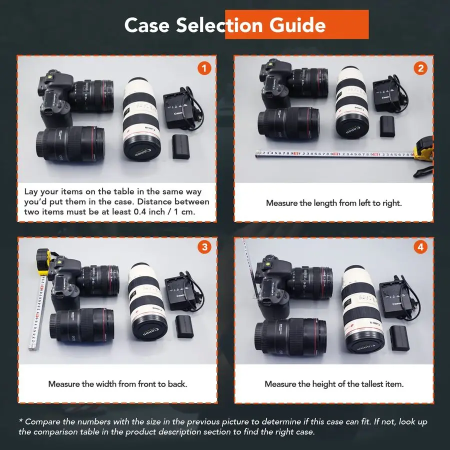 HC3820 حافظة صلبة مقاومة للماء مع حشوة إسفنجية قابلة للتخصيص، الحجم الداخلي 14.96 × 11.02 × 6.5 بوصة، مناسبة للكاميرا والعدسة والطائرة بدون طيار، م