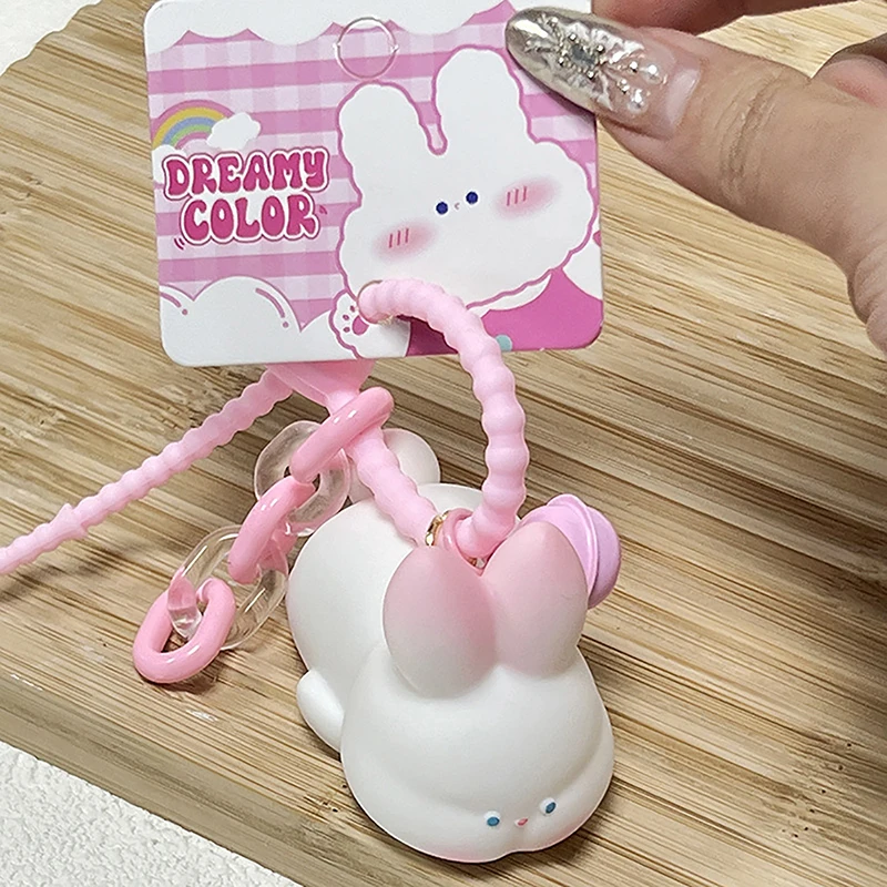 Fun Pull Line Vibration Rabbit portachiavi ciondolo Pull Line Toy Gift Book Bag ciondolo giocattoli di decompressione portachiavi Decor