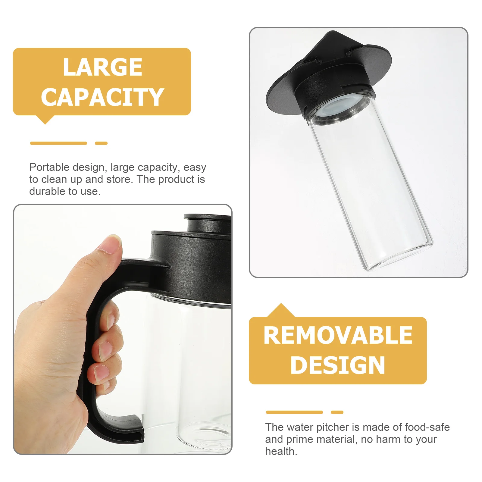 

Glass Water Pitcher 2L Large Capacity Cold Beverage Dispenser for Home Hotel Office Party Juice Kettle Drink Supply