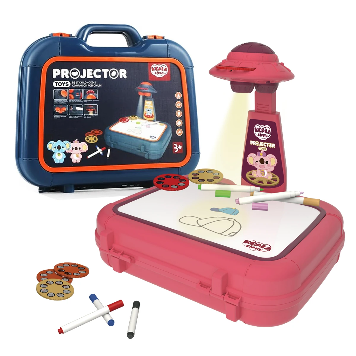 Kindertekenprojector Art Sketch Projector Tekening bevat 6 dia's, 48 geprojecteerde afbeeldingen