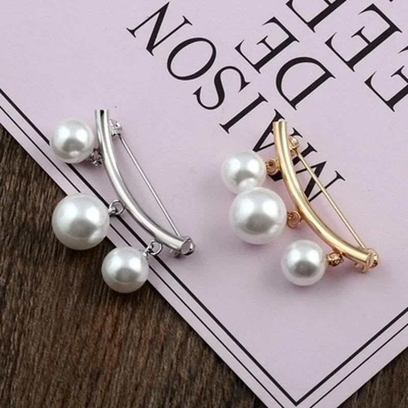 Pearl Bow Brooch Anti-glare Corsage Clothing Accessories Silk Scarf Buckle Brooches for Women Jewelry Accessories