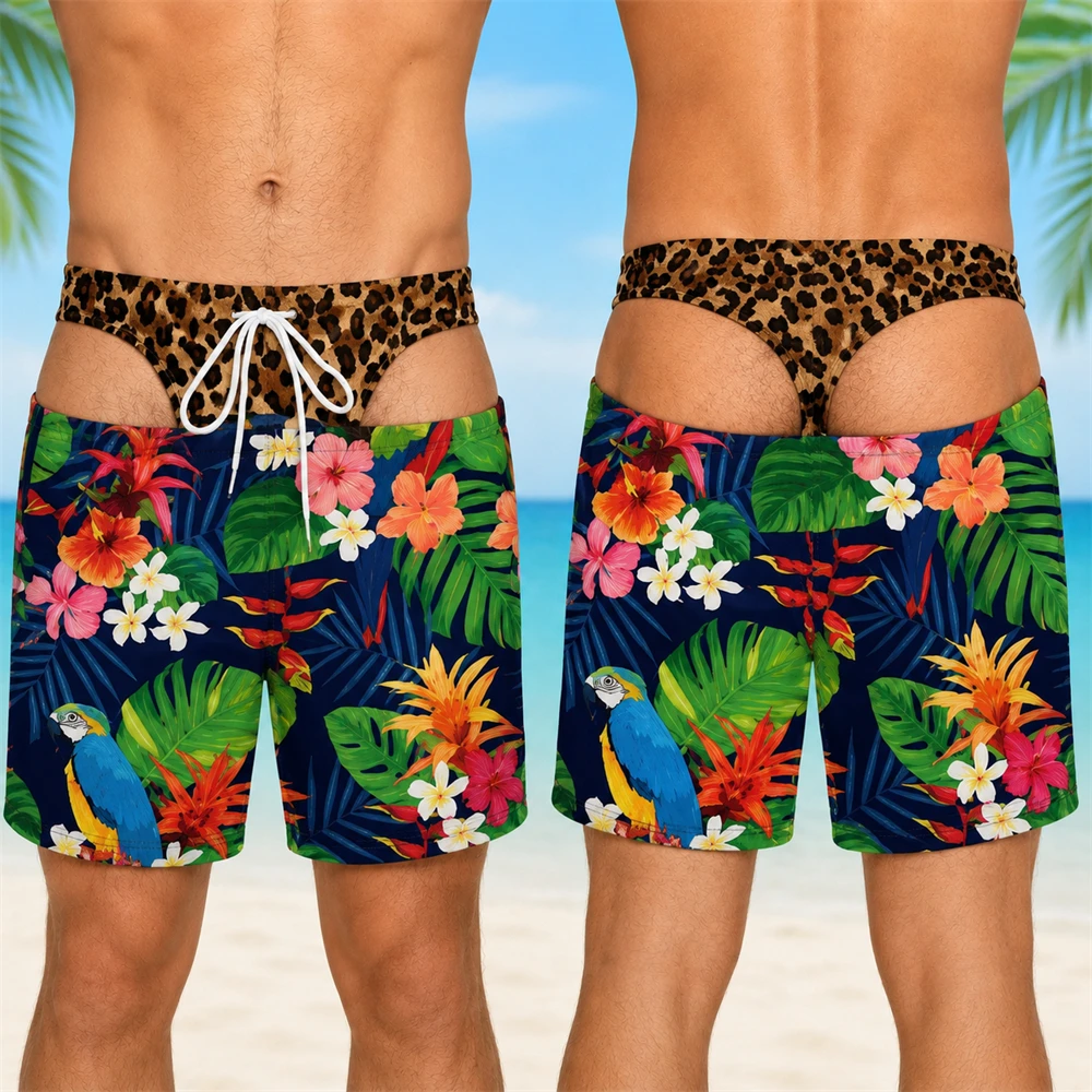 viral 3D print funny fake Buttock design swim trunks for men Hawaii vacation beach party shorts summer quick dry shorts gift