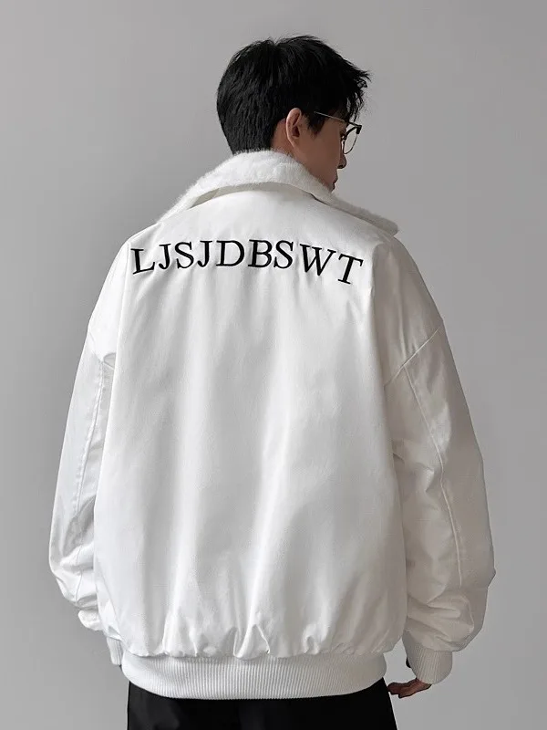 

Мужская хлопковая куртка Thiened Fce на подкладке, двусторонняя одежда в американском стиле ретро, свободная верхняя одежда на осень-зиму