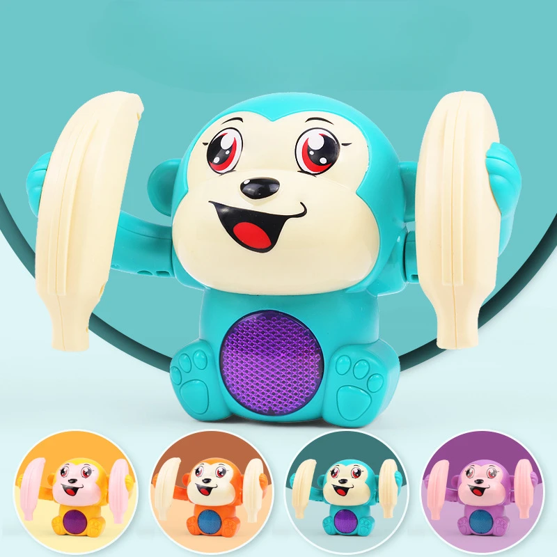 

Children's Toys Electric Induction Rolling Monkey Voice Controlled Music Baby Crawling Universal for Boys and Girls