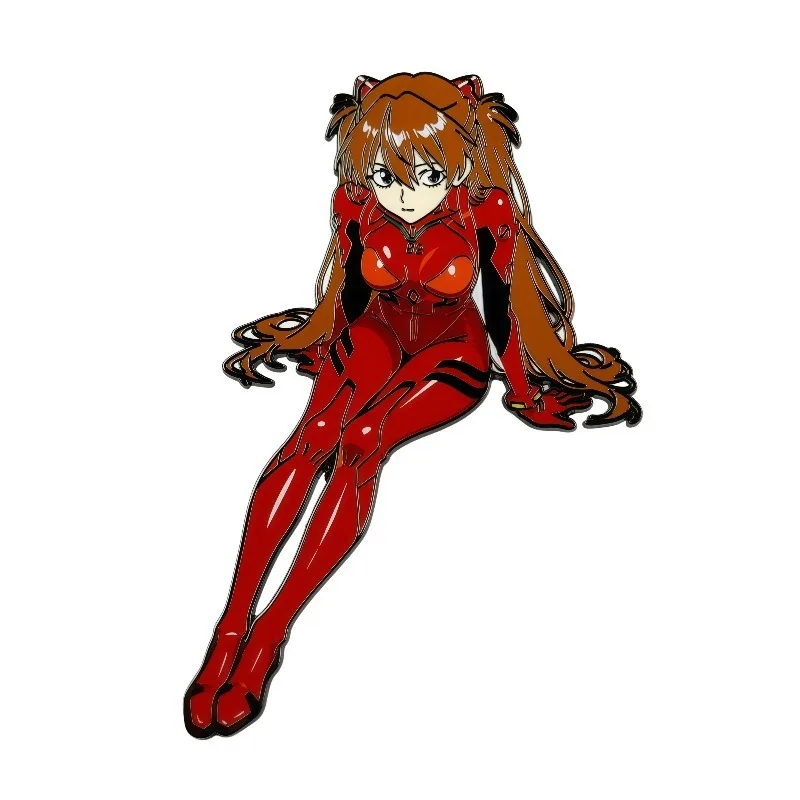 Neon Genesis Evangelion Asuka Creative Design of New Cartoon Metal Brooch Personalized Badge Versatile Decoration