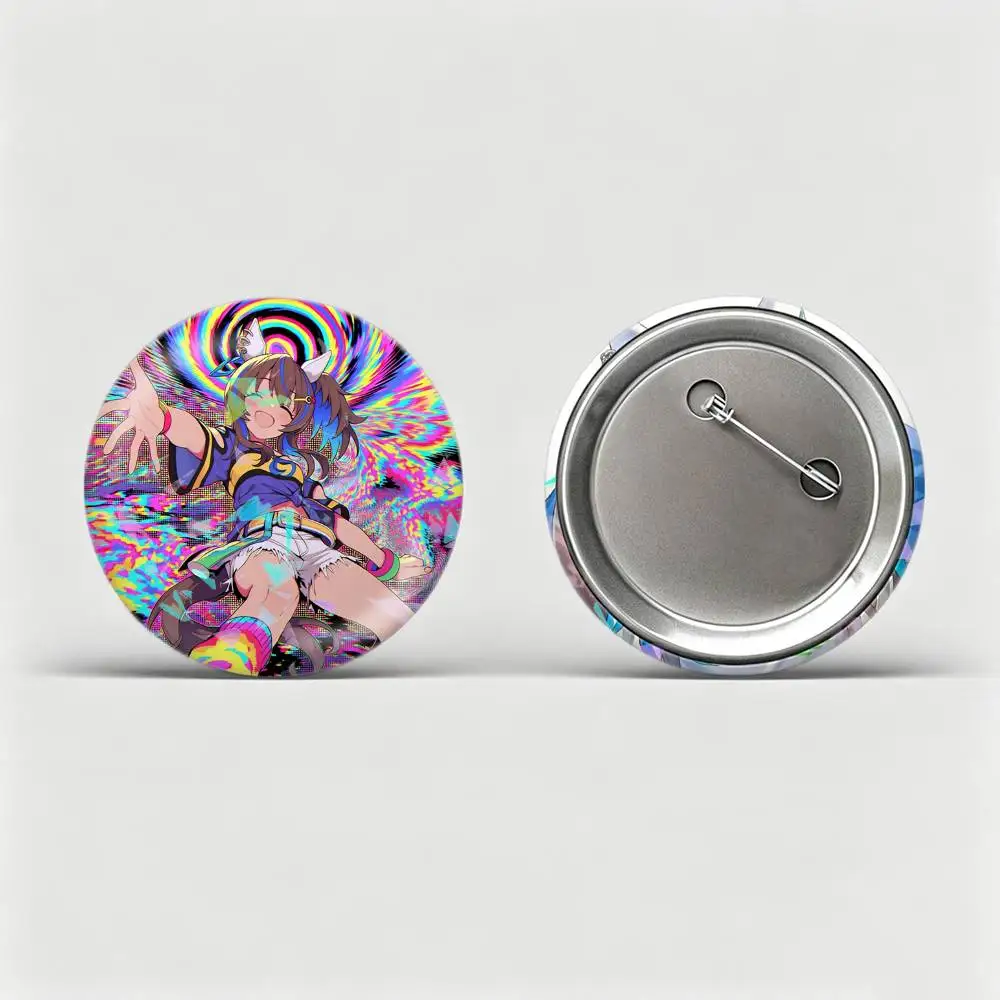 D-Daitaku Helios U-Umamusume Badges Creative Tinplate Round Button PinsBrooch Badge Clothes Backpack Custom