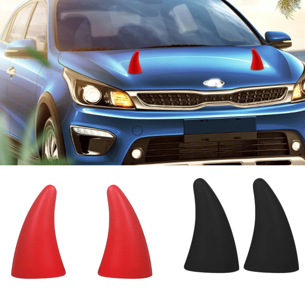 2pcs Waterproof Car Cattle Horn Decoration Halloween 3D Car Stickers Car Styling Devil Horns Sticker Bull Horn Ornament