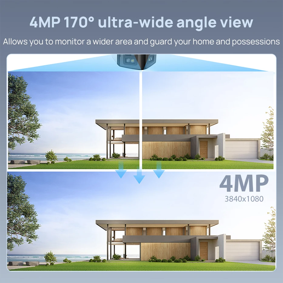 Zestaw CCTV VIKYLIN 170 ° Panoramiczna kamera IP 4/8 MP Dwukierunkowe audio Inteligentne hybrydowe światło 8-kanałowy system monitoringu wideo POE NVR na zewnątrz