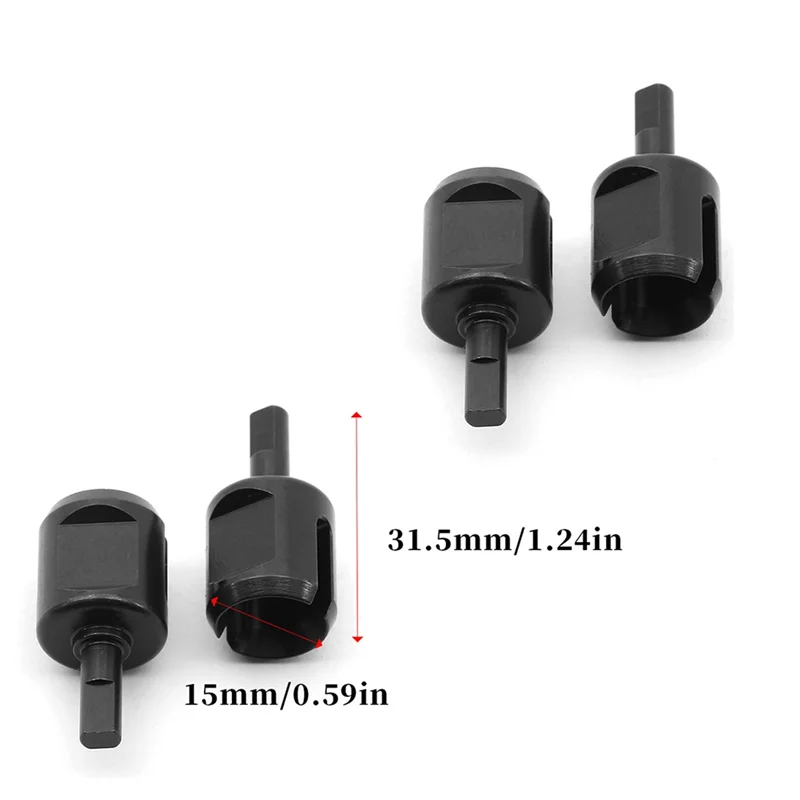 BEDW-2PCS Metalen Wielas Wiel Cup Voor Tamiya DT03/DF02/TT01/TT02/TT02B 1/10 RC auto Upgrades Onderdelen Accessoires