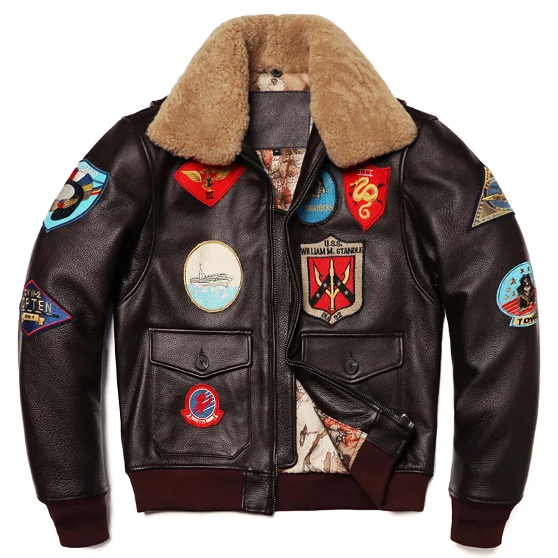 Militaire Kleding G1 Flight Jacket Verdikking Quilted100% Koeienhuid Lederen Jassen Mannen Jas Winter Overjas M212 Dropshipping