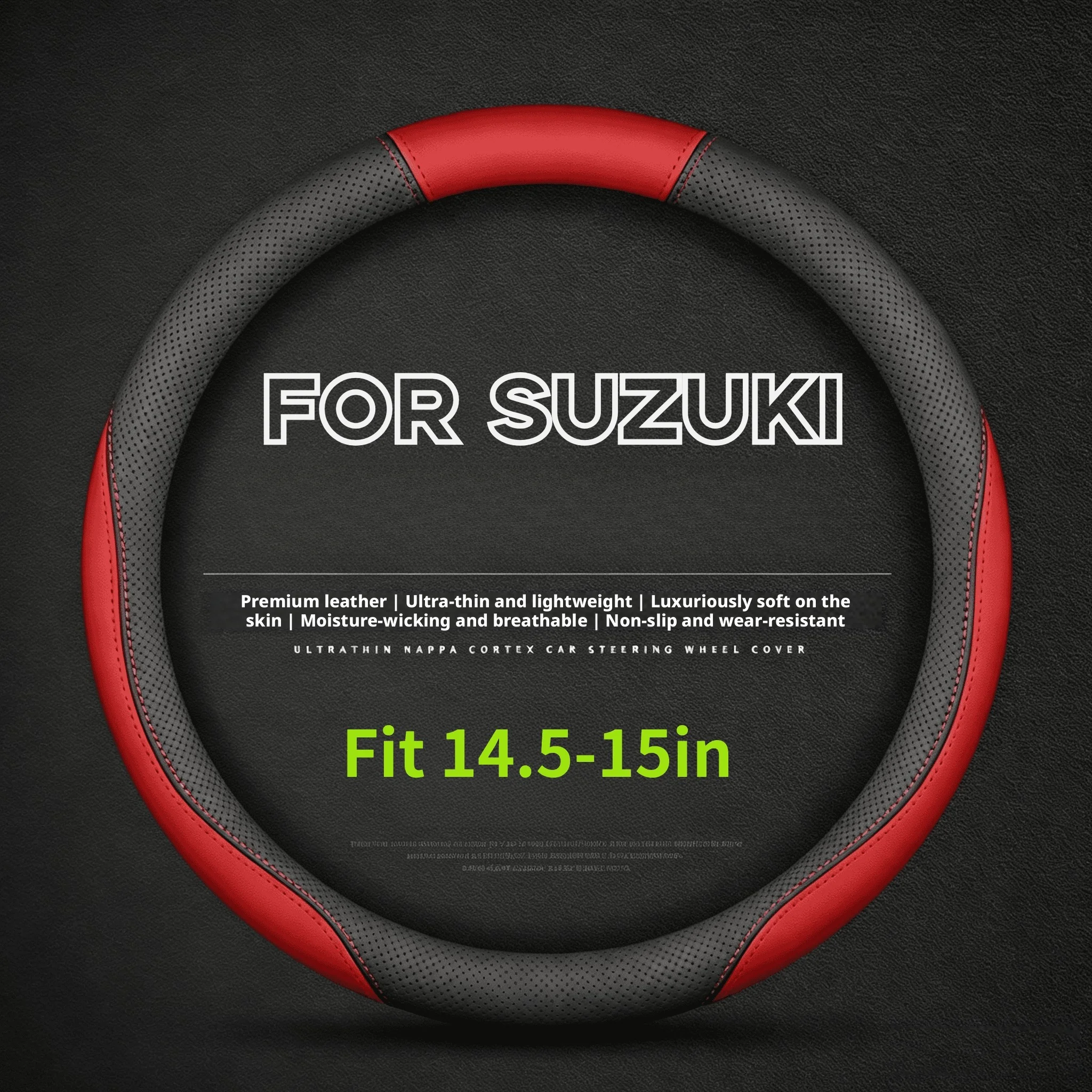 15 Inch/37-38 CM Anti-Slip Breathable Premium Steering Wheel Cover Suitable for Suzuki Grand Vitara S-Cross Ertiga XL6 Ciaz