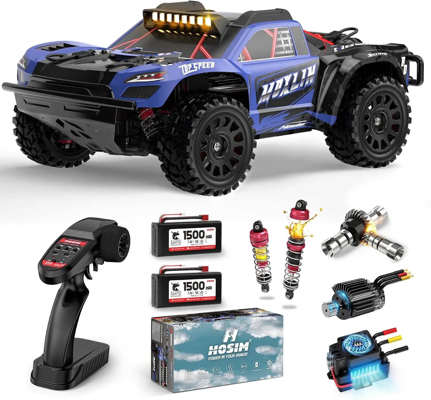 1/14 Scale Brushless 4WD RC Truck, 60 KM/H Fast Off Road Remote Control Car for Adults & Kids 8+, All Terrain Electric Hobby Vehicle, Waterproof Short Course Truck Toy Gift for Boys