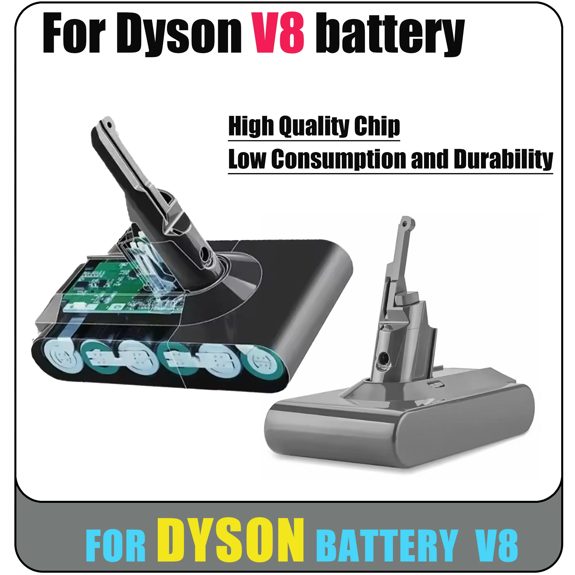 For Dyson V8 21.6V Replacement Battery for Dyson V8 Absolute Cord-Free Vacuum Handheld Vacuum Cleaner Battery