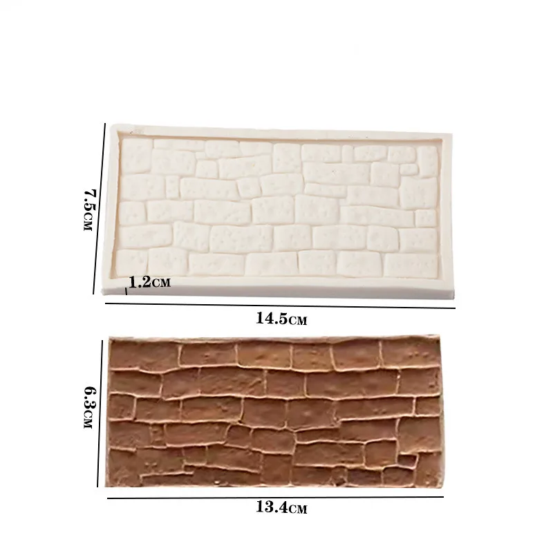 Wall Bricks Silicone Molds Tree Grain Stone Texture Vintage Baroque Embossed Polymer Clay Mould Plaster Birthday Cake Deco Tools