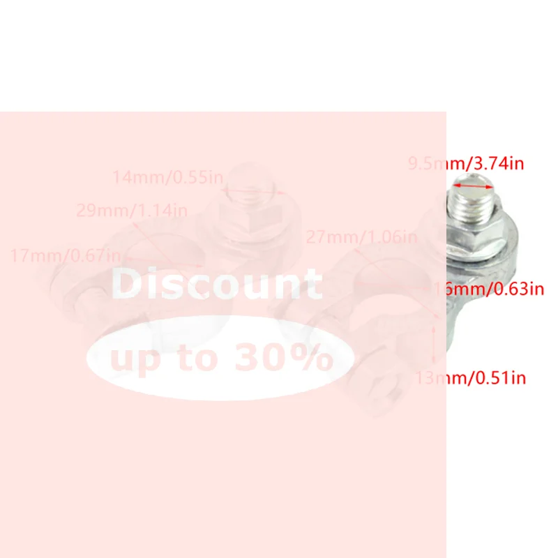 [1 Pair Battery Terminal Clamp Zinc Alloy Positive & Negative Pole Auto Car Screw Connector Car Battery Terminal Clamp]