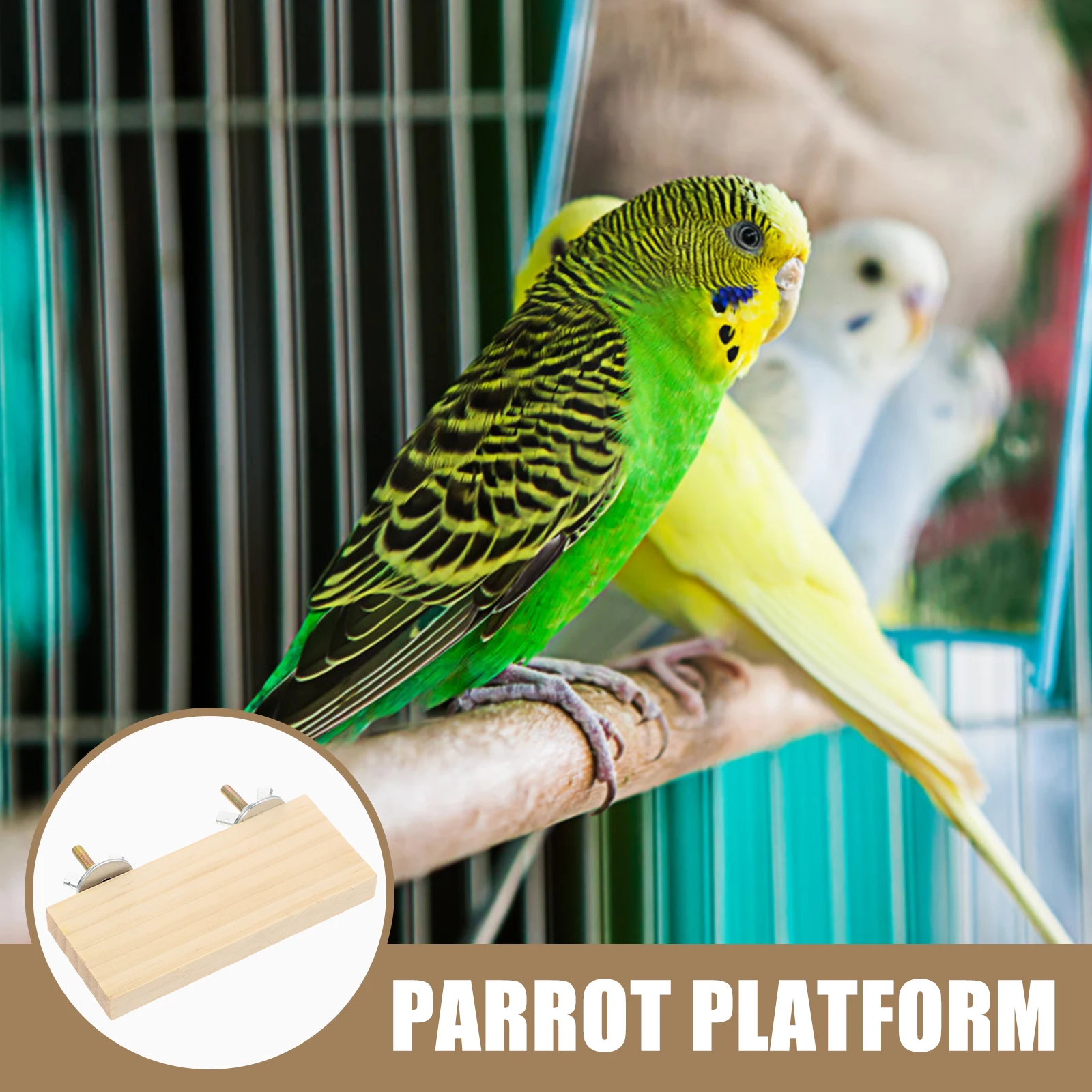 

2 Pcs Pet Stand Wood Platform Bird Platforms Cages Small Animal Parakeet Accessories Perch Birds The