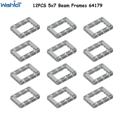 12PCS 5x7 Beam Frames 64179 4539880 Technical Bricks Open Center Thick Building Blocks Assemble Particle Compatible with legoeds