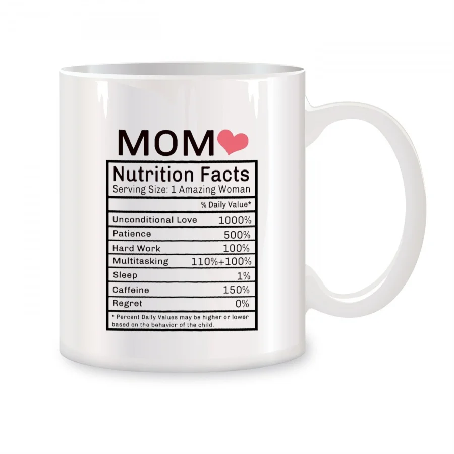 

Mom Nutrition Facts Mugs For New Mom Grandma Mother Birthday Gifts Novelty Coffee Ceramic Tea Cups White 11 oz